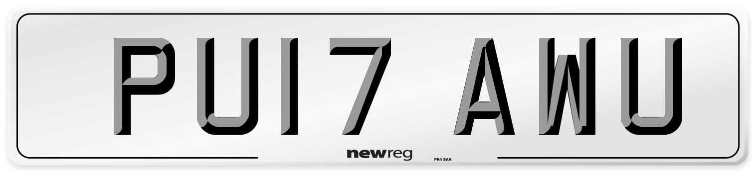 PU17 AWU Number Plate from New Reg